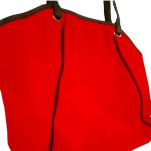 👛 Lancome Red & Black Tote Purse